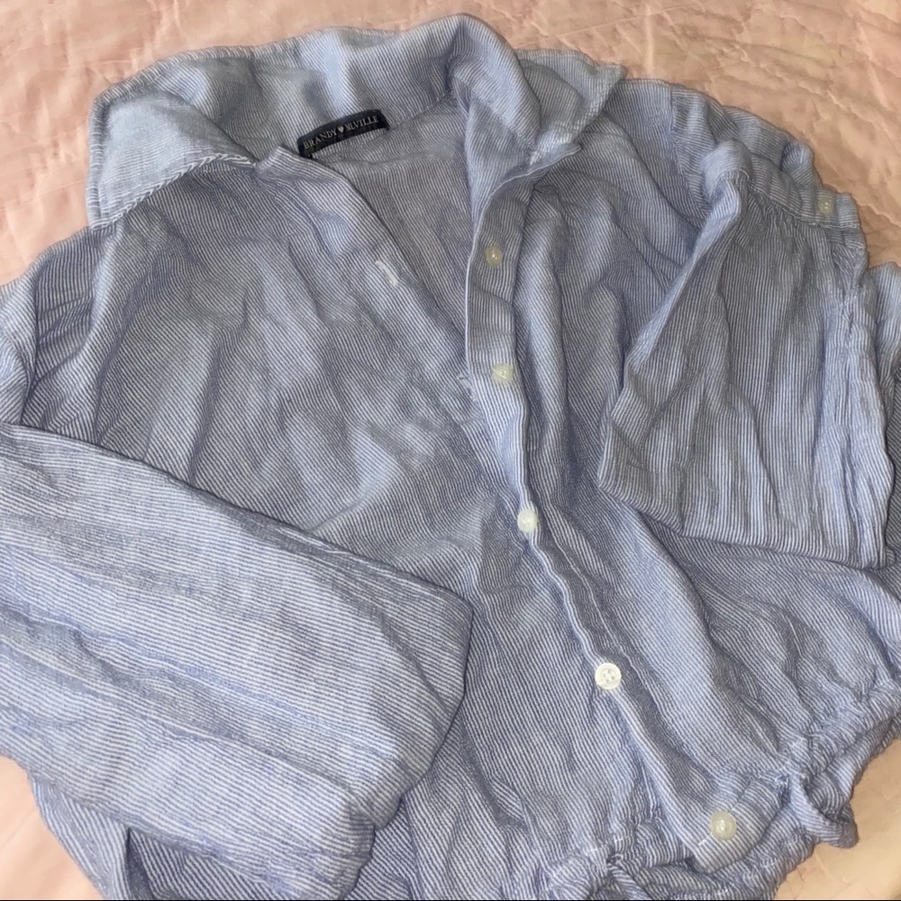 BRANDY CROPPED PIN STRIPED LENNY TOP